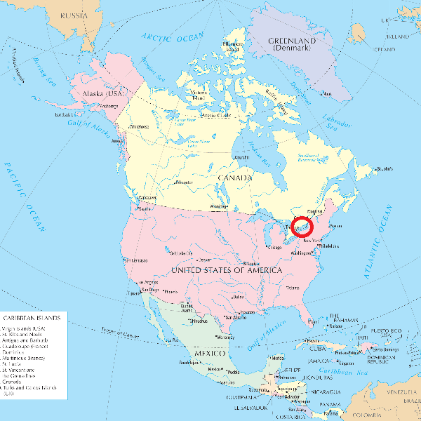 carte Amérique du Nord