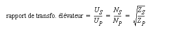 rapport=Ns/Np=Vs/Vp