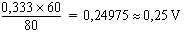 équation 0.25 V